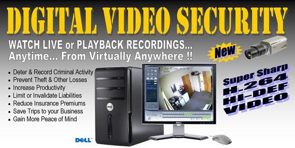 digital video dvr security camera systems with h.264 for surveillance and security
